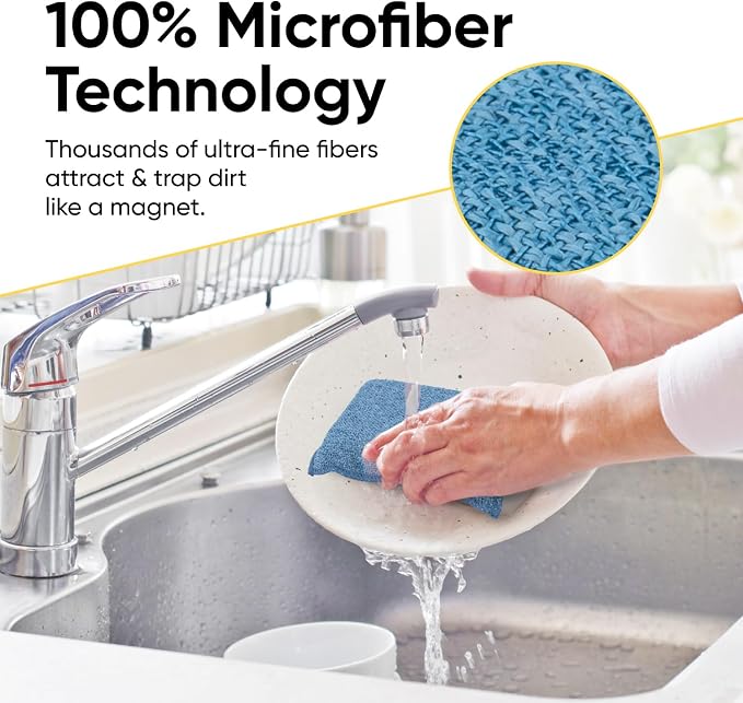 Miracle Microfiber Scrubbing Sponge, Pan and Dish Washing, Super Absorbent and - Image 4
