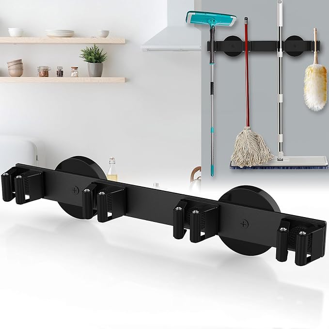Magnetic Mop Broom Holder, Strong Non Slip Magnetic Broom Mop Hanger, Heavy by AIYOTAR