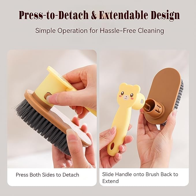 Little Bear Rotating Multi Functional Laundry Brush, Extended Bristle Cleaning - Image 6
