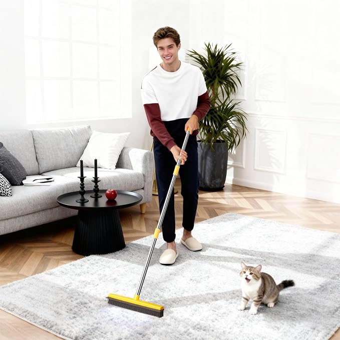 Rubber Broom for Pet Hair Removal, Carpet rake - Image 7