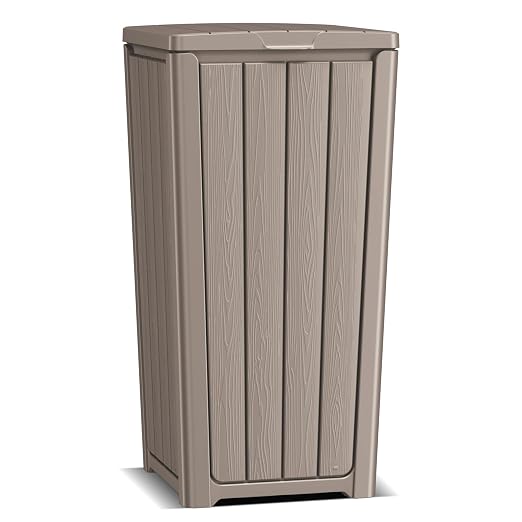 EasyUp Outdoor Trash Can with Lid, Waterproof and Sunscreen Resin Garbage Cans by EASYUP