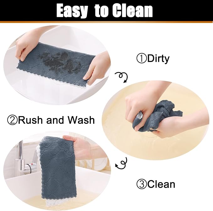 Mordimy 24 Pack Kitchen Cloths Dish Towels, Super Soft and Absorbent Dish Cloths - Image 6