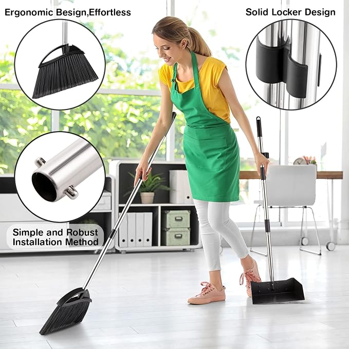 Yangbaga Long Handled Dust Pan and Broom Set - Image 3