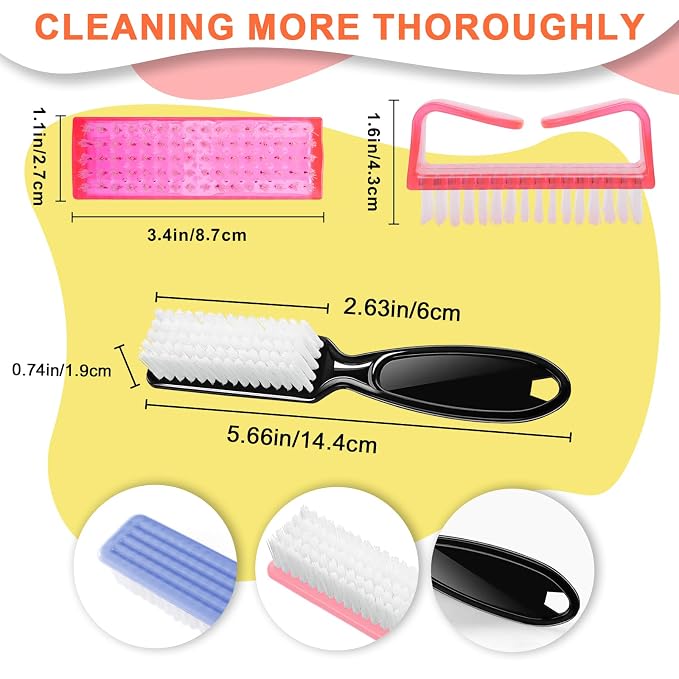 8 PCS Nail Brush for Cleaning Fingernails, Handle Grip Nail Scrubber Brush - Image 2