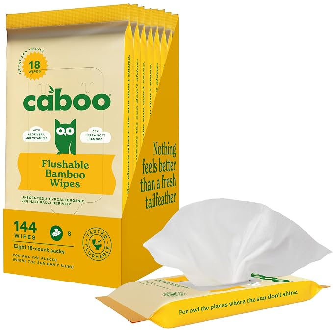 Caboo Tree Free Flushable Wipes, Travel Wipe, Certified Flushable, Septic Safe - Image 8