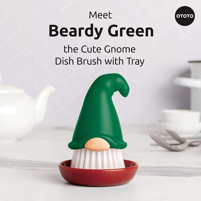 New! Beardy Gnome Dish Brush by Ototo - Image 2