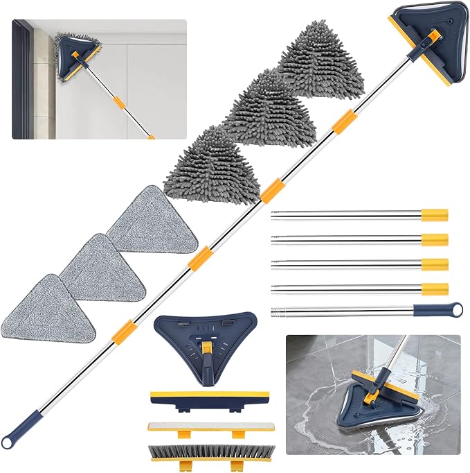 5 in 1 Wall Cleaner Mop, 78 Inch Base Board Cleaner Tool by Feeloco