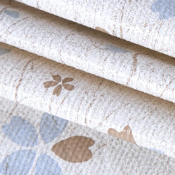 RAY STAR 12X120 Inch Shelf Liner for Kitchen Cabinets, Non-Adhesive Cabinet Liner Washable, PVC Drawer Liner for Dresser Non-Slip Bathroom (Floral)(3 Roll)