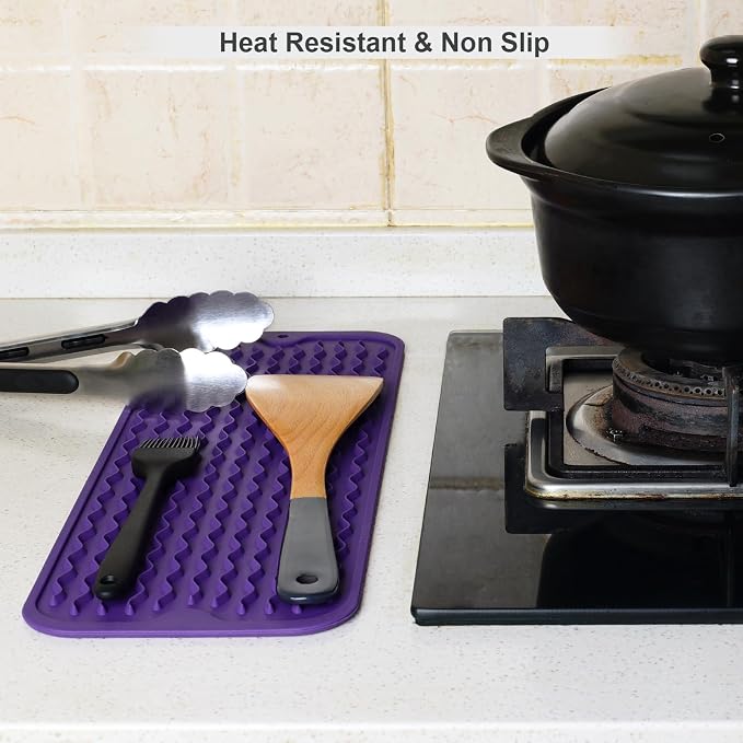 ZLR Silicone Dish Drying Mat for Kitchen Counter, Eco-Friendly Fast Dry Dish Mat - Image 9