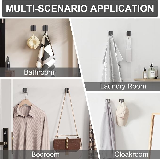 10 Pieces Matte Black Towel Bar Set, Double Dase Toilet Paper Holder Bathroom - Image 7