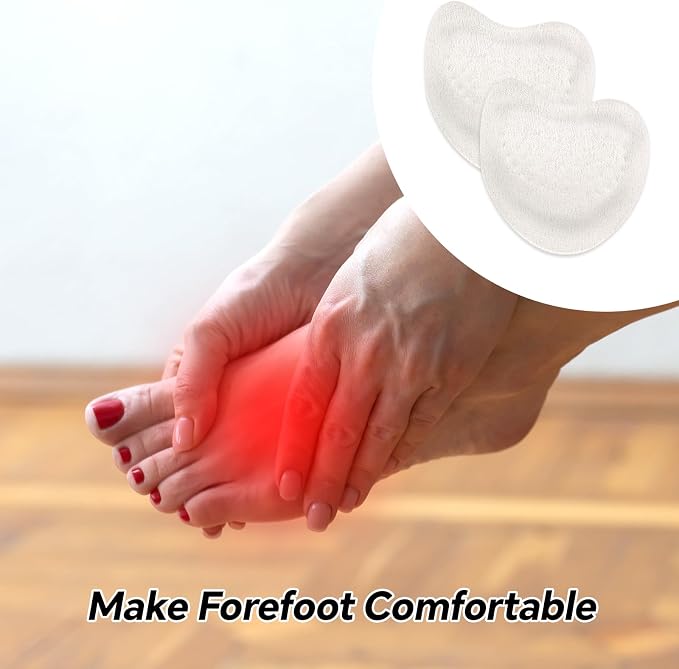 2 Pairs Metatarsal Pads, Breathable Ball of Foot Cushions Microfiber Leather - Image 5