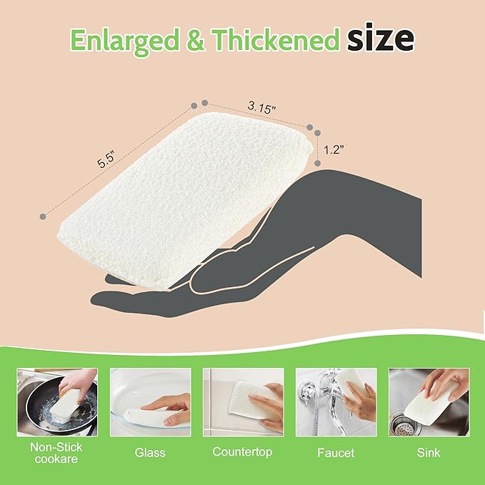 Practical Matter Kitchen Sponge, Organic Cotton Fiber All-Purpose Dish Sponges - Image 4