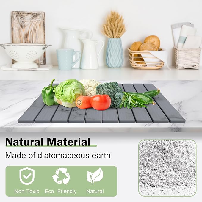Stone Dish Drying Mat for Kitchen Counter, Versatile Stone Drying Mats for Cups - Image 3