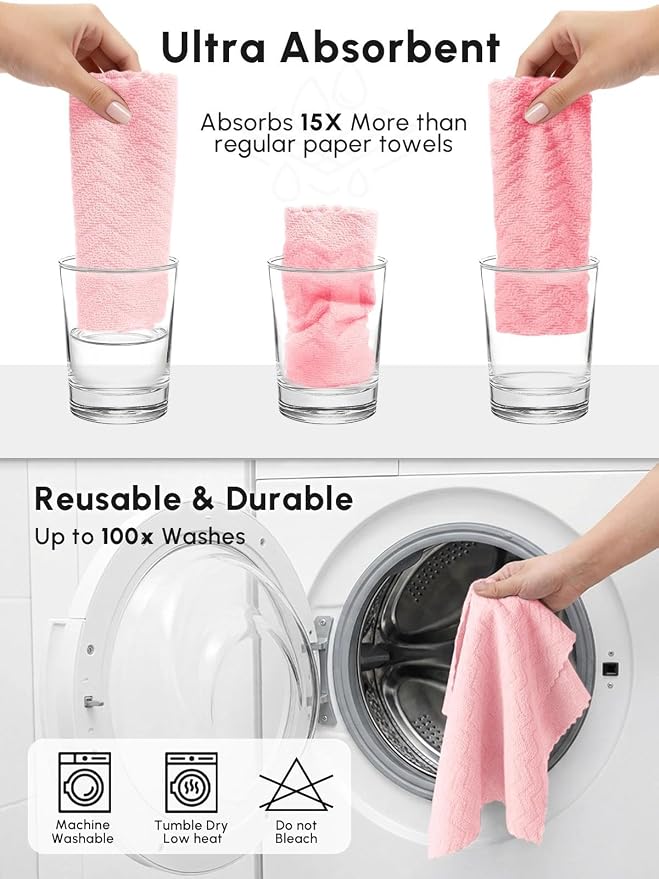 Microfiber Cleaning Cloths Roll, 75 Pack Tear Away Microfiber Towels Roll - Image 7