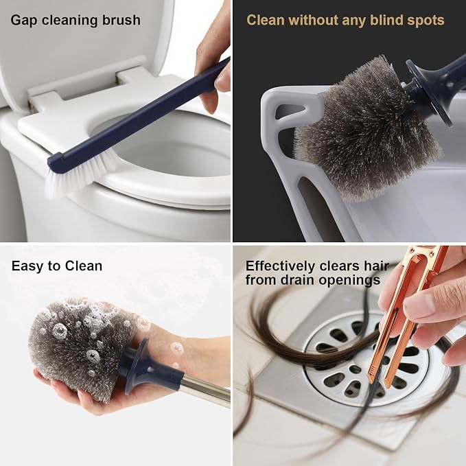 Toilet Bowl Brush and Holder 2 Pack Long Handled Toilet Brush Set - Image 4