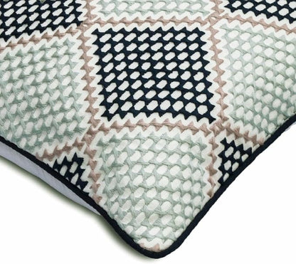 The HomeCentric King/Queen/Twin Blue Decorative Bed Runner Full 68"x18" Bed Runner with One Pillow Cover, Embroidered Bed Scarf on Embroidered Fabric - Pointillism