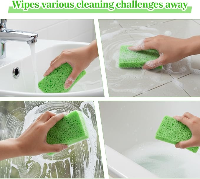 6 Pack Cellulose Sponges Large Size Heavy Duty Scrub Kitchen Sponge Clean Tough - Image 5