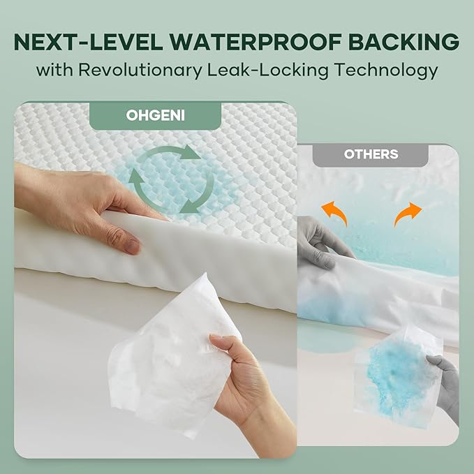 Ohgeni 100% Waterproof Mattress Protector, Twin XL-2 Pack, Fitted Sheet - Image 6
