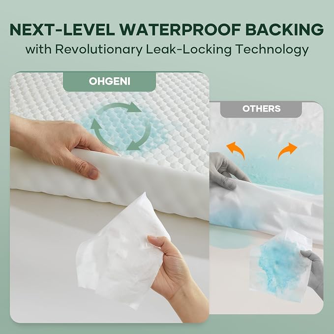 OhGeni 100% Waterproof Mattress Protector, Crib Size-2 Pack Mattress Pad - Image 6