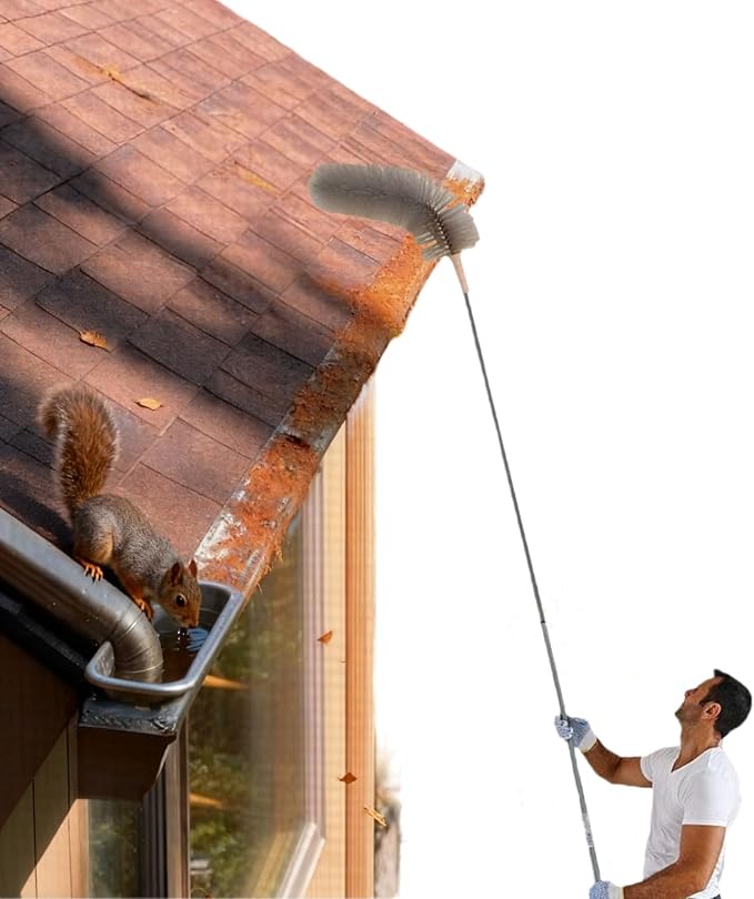 8FT Long Gutter Guard Cleaner, 2 in 1 Cobweb Duster - Image 2