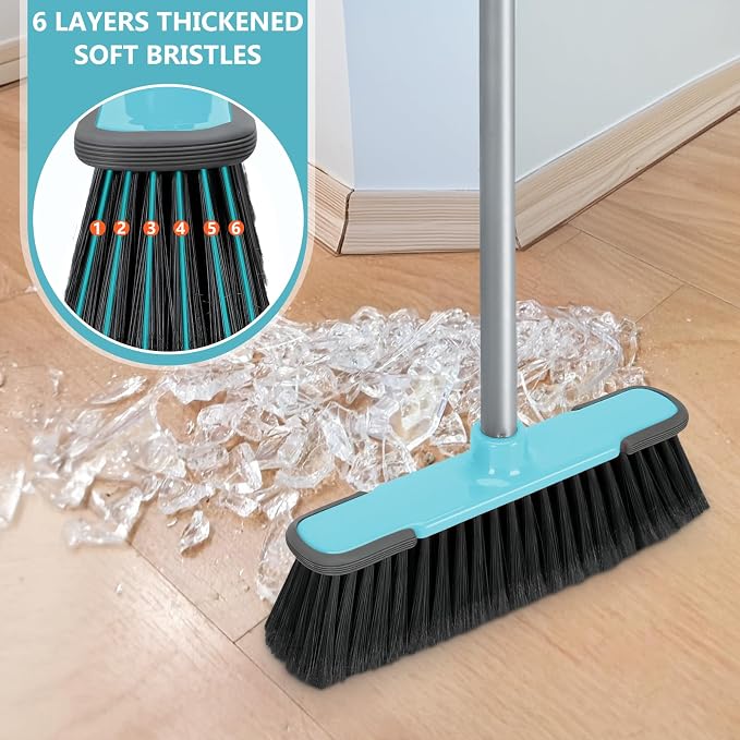 Indoor Broom, Soft Bristle Heavy-Duty Broom - Image 4