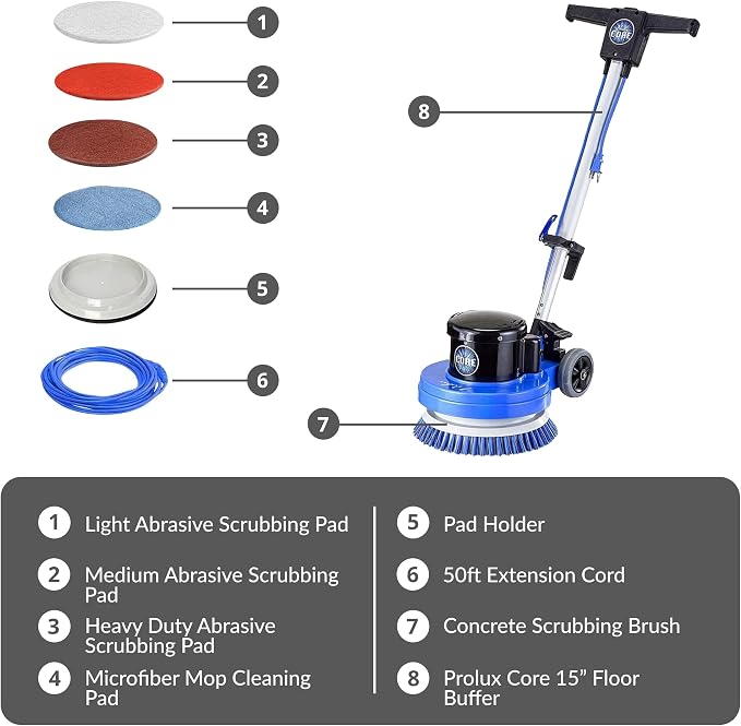 Prolux Core 13 inch Electric Floor Buffer Scrubber and Polisher Machine - Image 7