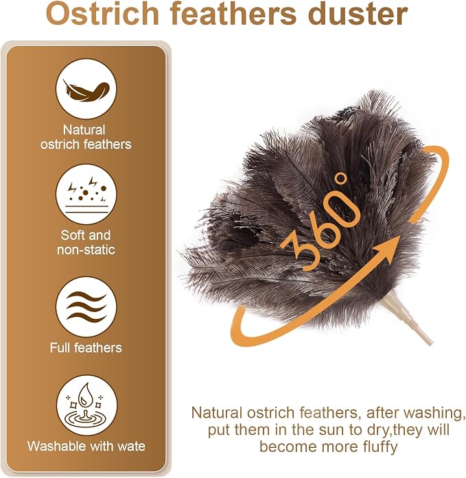 Extendable 81.9 Inch Ostrich Feather Duster - Image 4