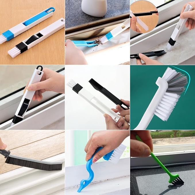 14Pcs Window Track Cleaning Tools, Deep Clean Groove Gap cleaning brush Kit - Image 3
