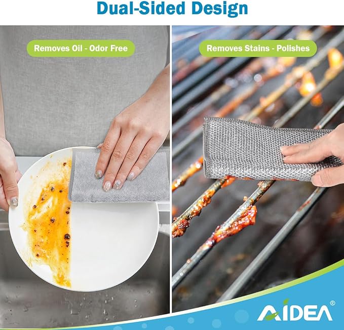 AIDEA Non Scratch Wire Dishcloth 12PK, Wire Dishwashing Rag - Image 5
