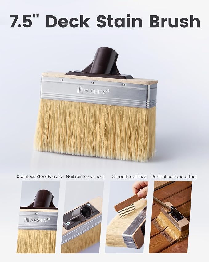Voomey Deck Stain Brush Applicator, Heavy-Duty Outdoor Deck Stain and Sealer - Image 2