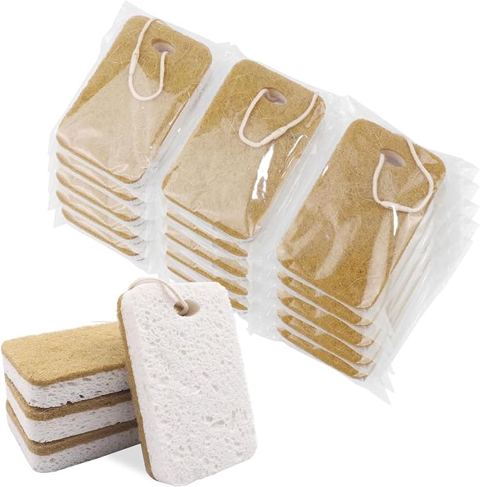 Natural Sponge, Sponges Individually Wrapped, Non Scratch Kitchen Cleaning by Terdey