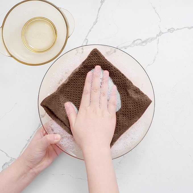 Homaxy 100% Cotton Waffle Weave Kitchen Dish Cloths, Ultra Soft Absorbent Quick - Image 4