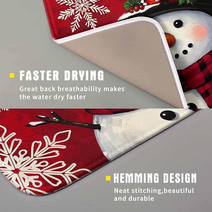 Christmas Snowman Dish Drying Mat - Image 3