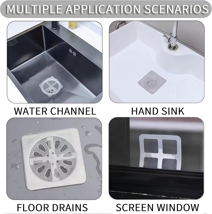60 Pack Disposable Shower Drain Hair Catcher, Floor Drain Filter Stickers - Image 8