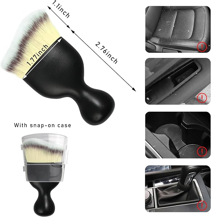 Car Interior Dust Brush, Soft Scratch Free Auto Detailing Brushes, Universal - Image 2
