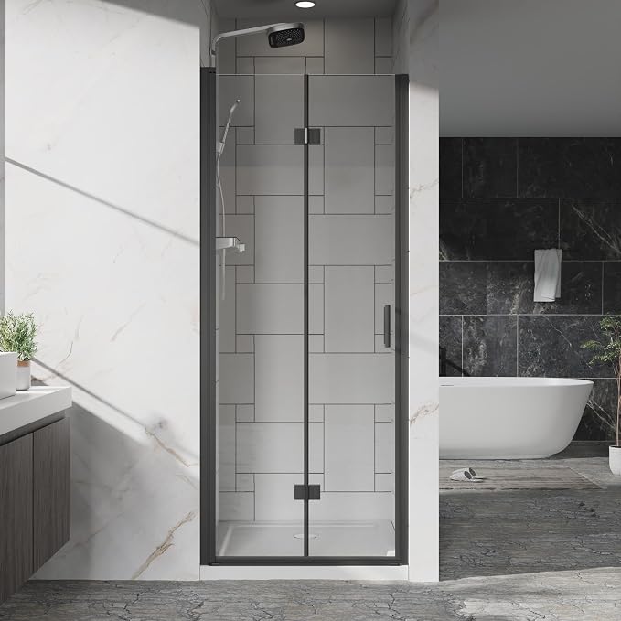 Frameless Bi-Fold Shower Door 32" W x 72" H, 1/4" Clear Tempered Glass - Image 3