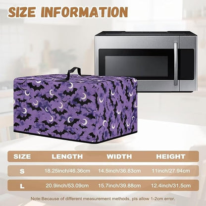 Microwave Oven Cover, Halloween Bat Heat-Resistant Waterproof Toaster Oven Dust Cover Universal for Most Microwaves Ovens Greaseproof Anti-Scratch Microwave Dust Covers