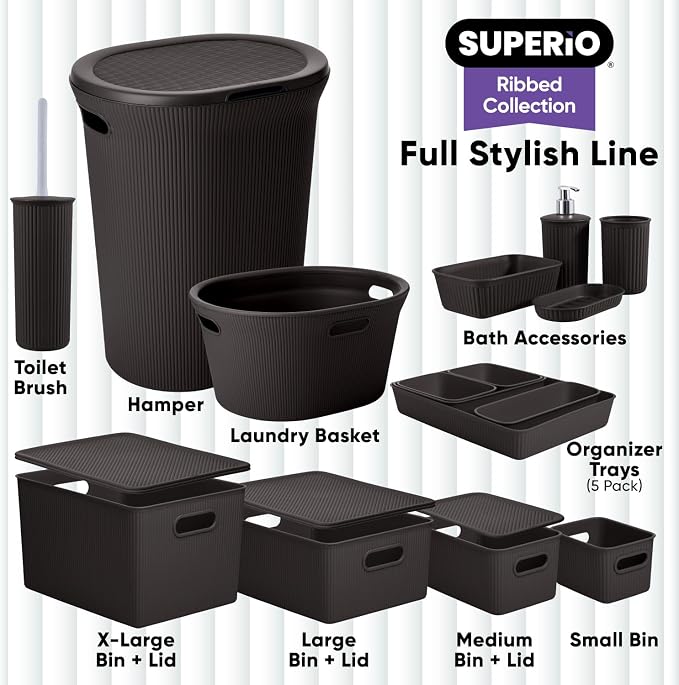 Superio Decorative Plastic Toilet Bowl Brush and Holder Set, Cleaner Scrubber - Image 7