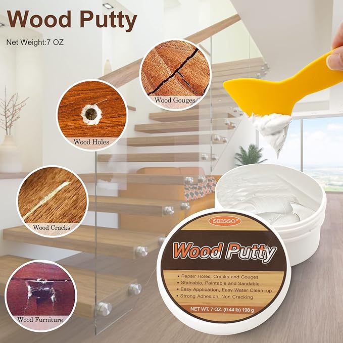 SEISSO Wood Putty, Water-Based Woods Filler, Woods Filler Paintable, Wooden - Image 2