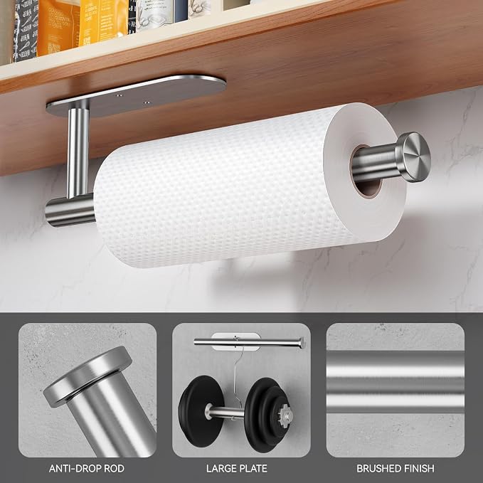 Auxmir No Drilling Self Adhesive Toilet Paper Holder, Premium Rustproof SUS304 - Image 6