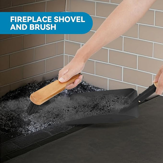 G GOOD GAIN Fireplace Ash Shovel and Brush Set -Rust Resistant Metal Fireplace - Image 2