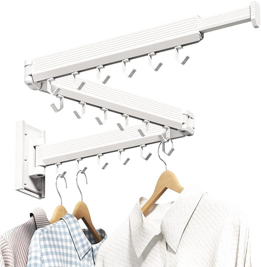 J-type Hooks Wall Mounted Clothes Rack, Collapsible by HEILAIYI