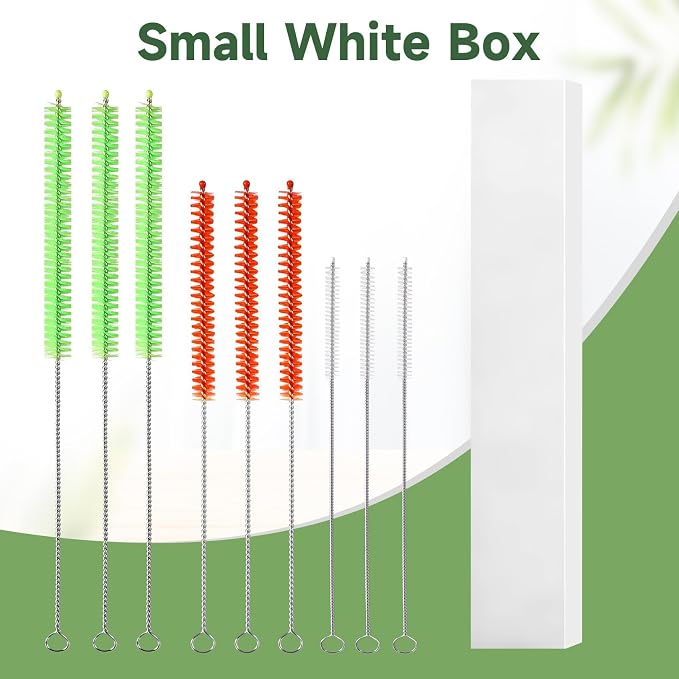 9PCS Reusable Long Colored Straw Cleaner Brush Set 12" Bendable, Capable of - Image 6