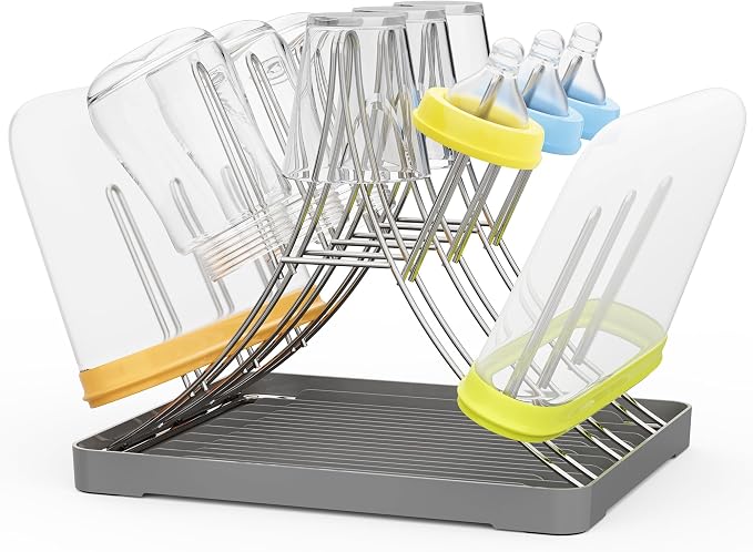 Baby Bottle Drying Rack, Space Saving Bottle Drying Tree Rack by Solvrix