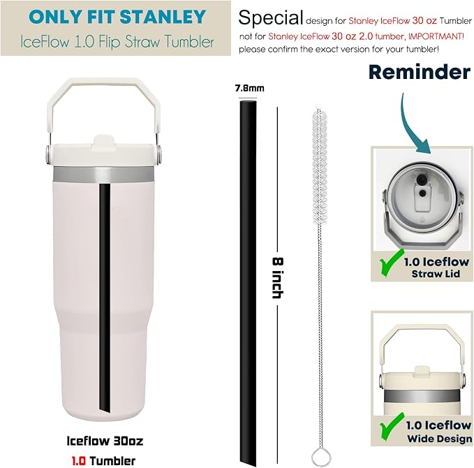 ALINK Replacement Straws for Stanley IceFlow Flip Straw Tumbler 30oz, 6 Pack - Image 2