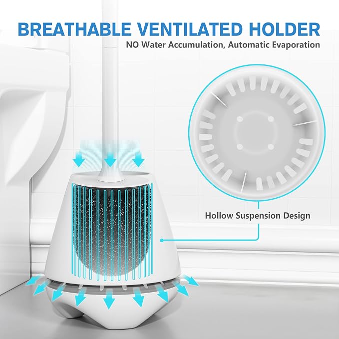 uptronic Toilet Brush and Holder 2 Pack, Toilet Brush - Image 2