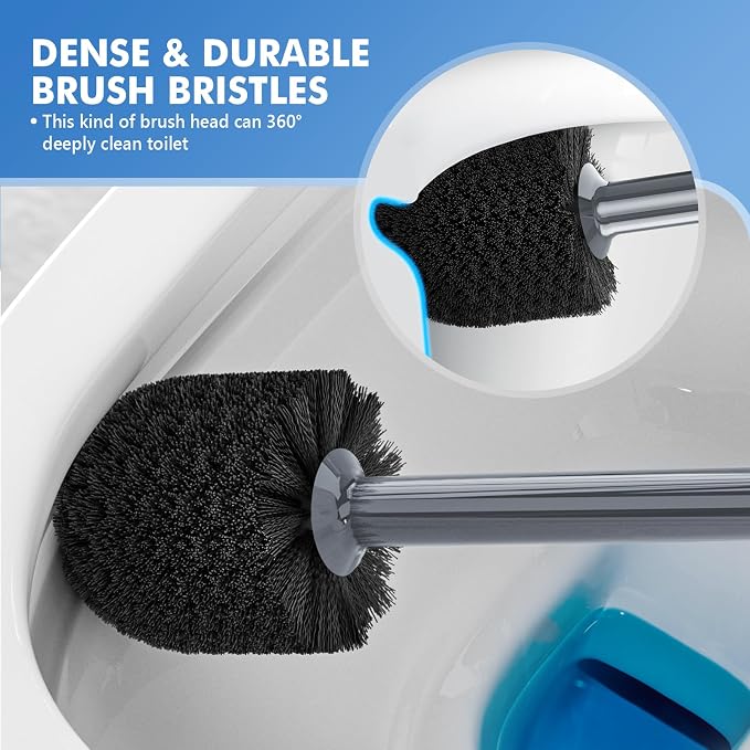 Toilet Plunger and Brush with Holder, Bowl Brush and Heavy Duty Toilet Plunger - Image 4