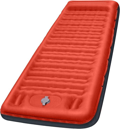 Camping Sleeping Pad, Extra Thick 5 Inch Camping Mat with Pillow, Built-in Foot Pump Inflatable Sleeping Pads Compact for Camping Backpacking Hiking Traveling Tent as Camping Essentials（O-B）