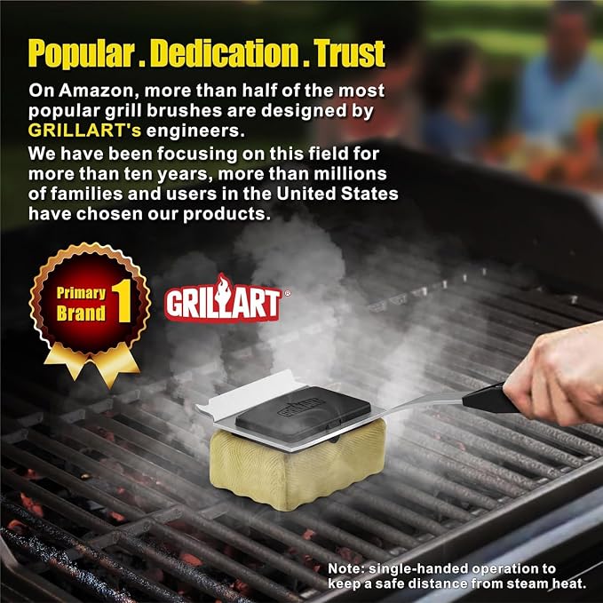 GRILLART Grill Brush Bristle Free, Replaceable BBQ Cleaning Head, Safe - Image 7