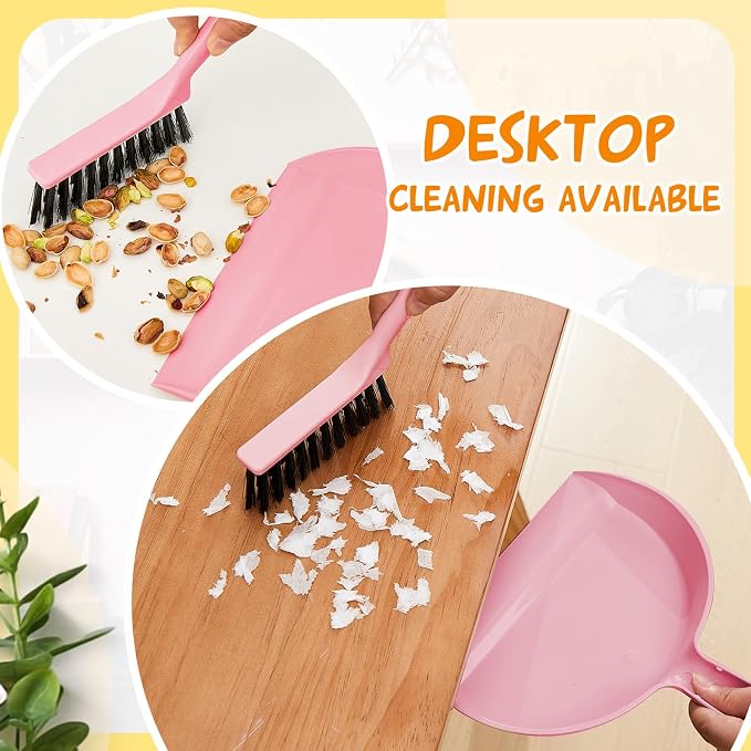 Sliner 18 Pack Mini Dustpan and Brush Set Plastic Dust Pans - Image 3